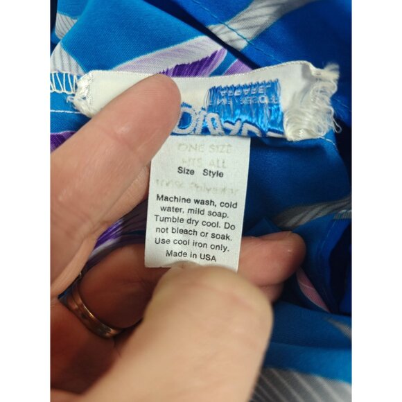 Vintage Andrade Swim Cover Up Dress Tie Front Floral Hawaiian USA Resort Wear - Picture 3 of 7